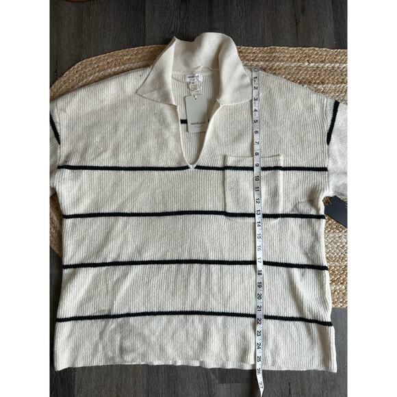 WEEKEND LOS ANGELES Women's Cressida Stripe Johnny Collar Sweater Size 1X - Picture 6 of 16